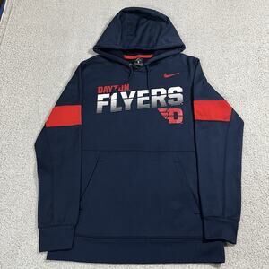 Dayton Flyers Hoodie Mens Medium Nike Sweatshirt Basketball Dri-Fit University
